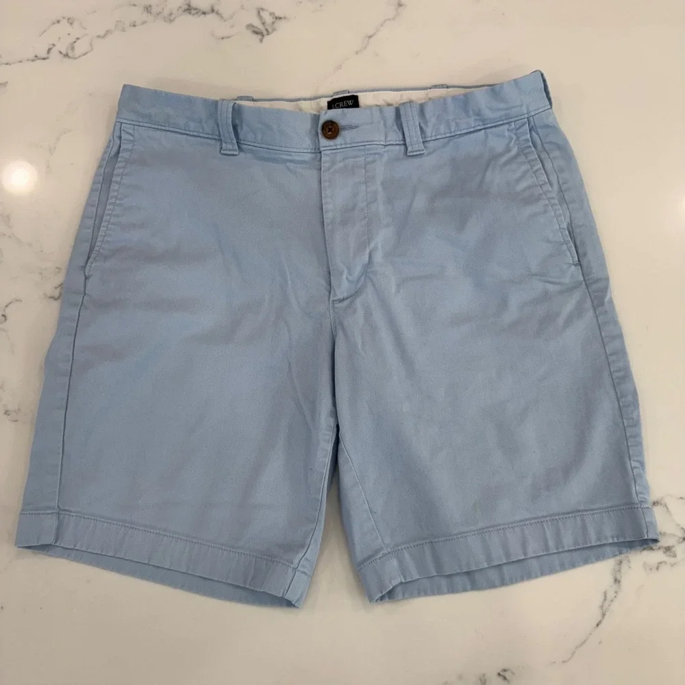 J.Crew Oxford Shorts Mens 33 Light Blue Summer Classic Fit‎ Casual Preppy